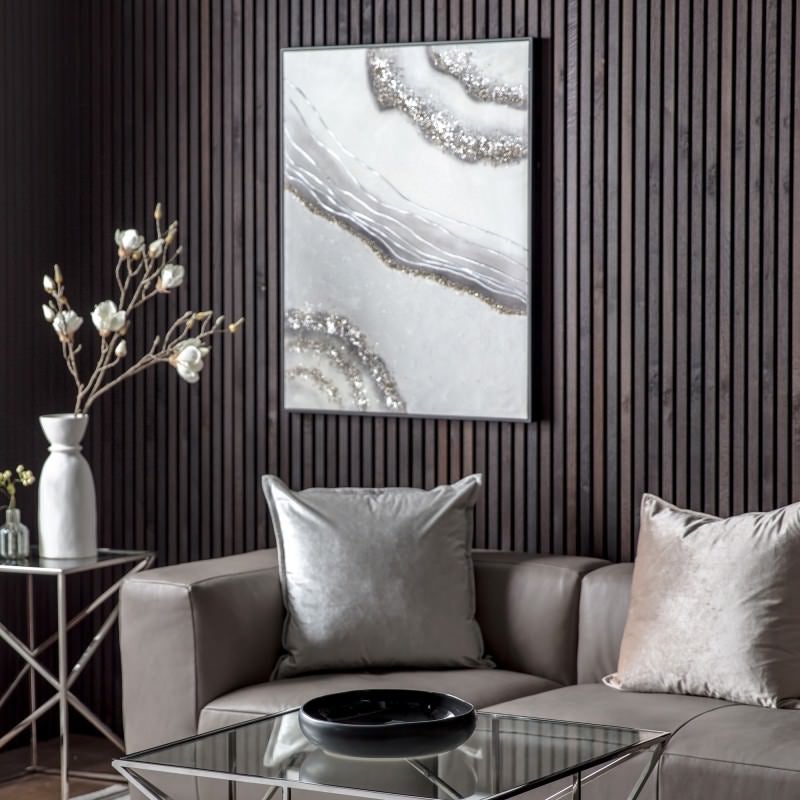 "Agate" Framed Abstract Canvas Wall Art, 100cm