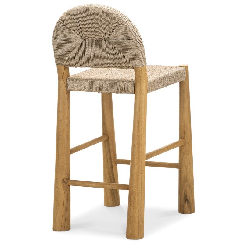 Caliste Woven Rope & Teak Timber Indoor / Outdoor Arch Counter Stool