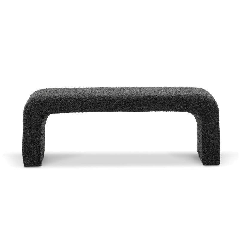 Harper Boucle Fabric Arch Bench Seat, 120cm, Charcoal