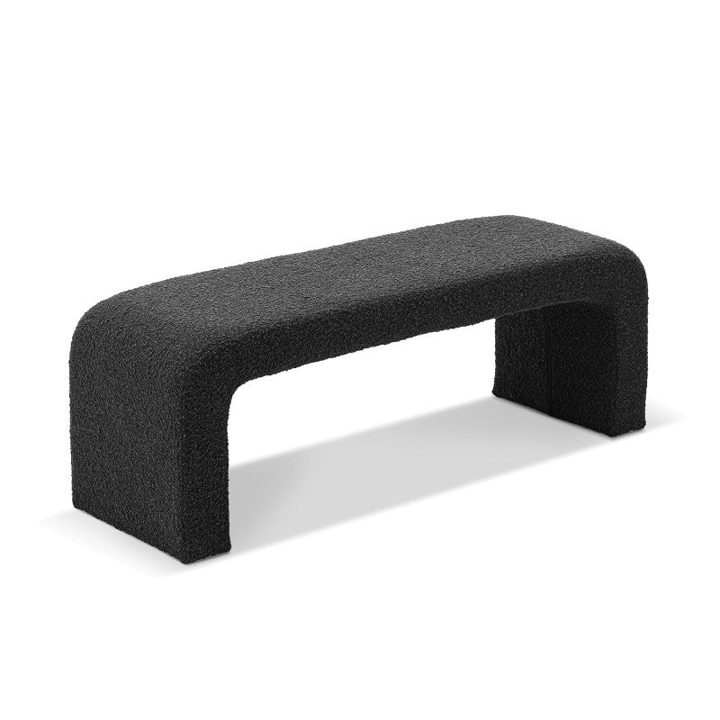 Harper Boucle Fabric Arch Bench Seat, 120cm, Charcoal