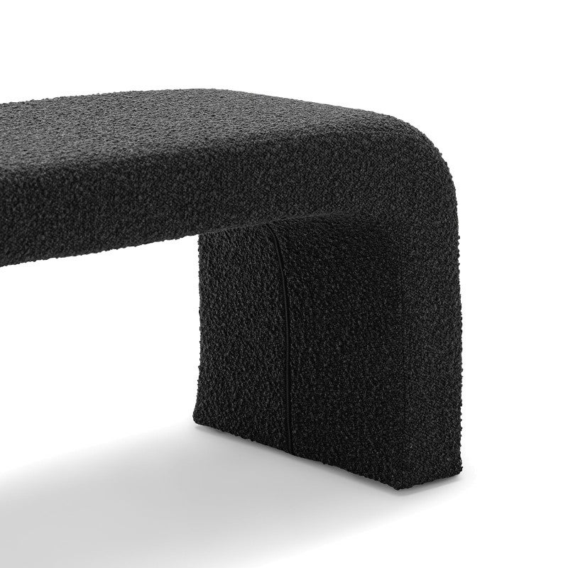 Harper Boucle Fabric Arch Bench Seat, 120cm, Charcoal