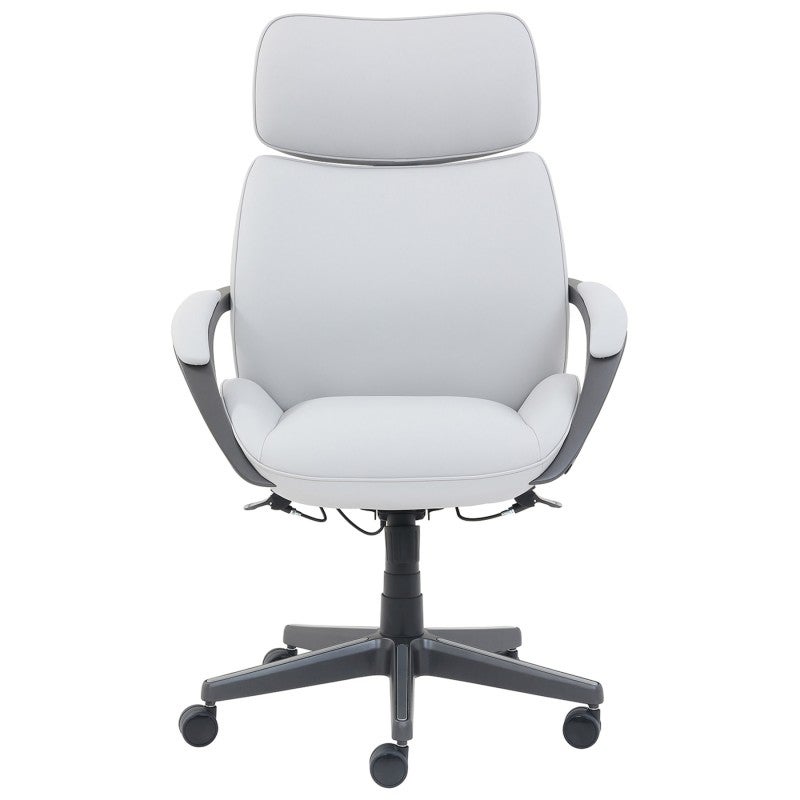 Beautyrest Faux Leather Ergonomic Home Office Chair, Light Grey