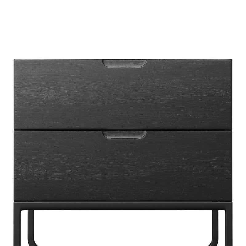 Dante American Oak Bedside Table, Black