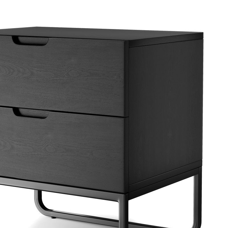 Dante American Oak Bedside Table, Black