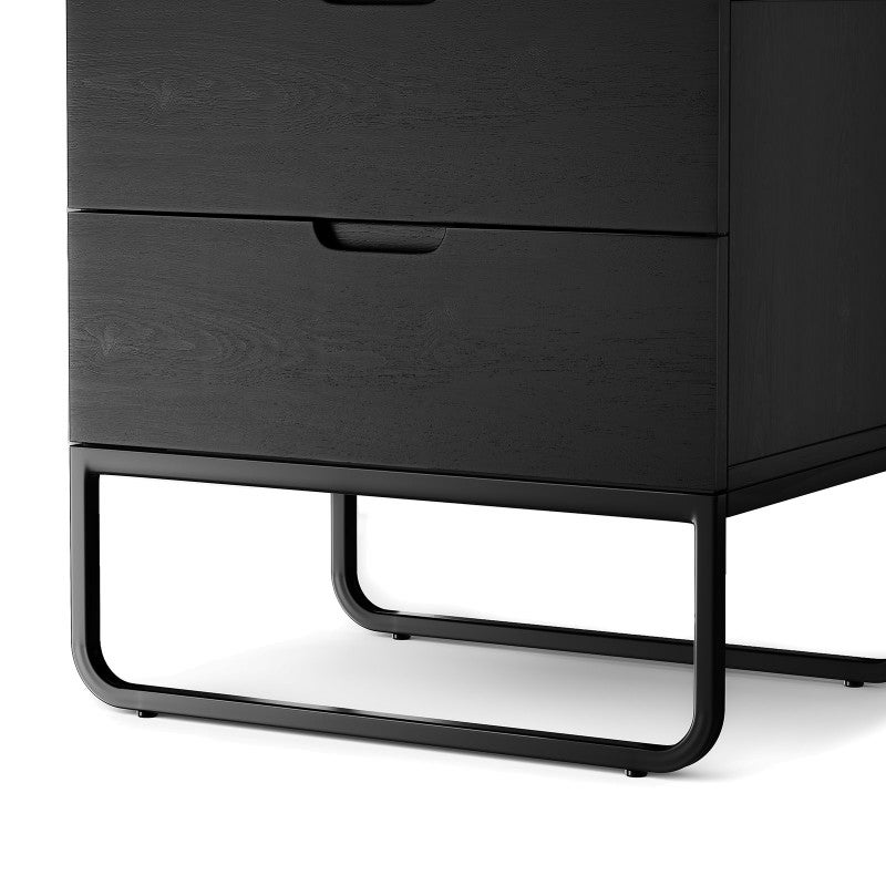 Dante American Oak Bedside Table, Black