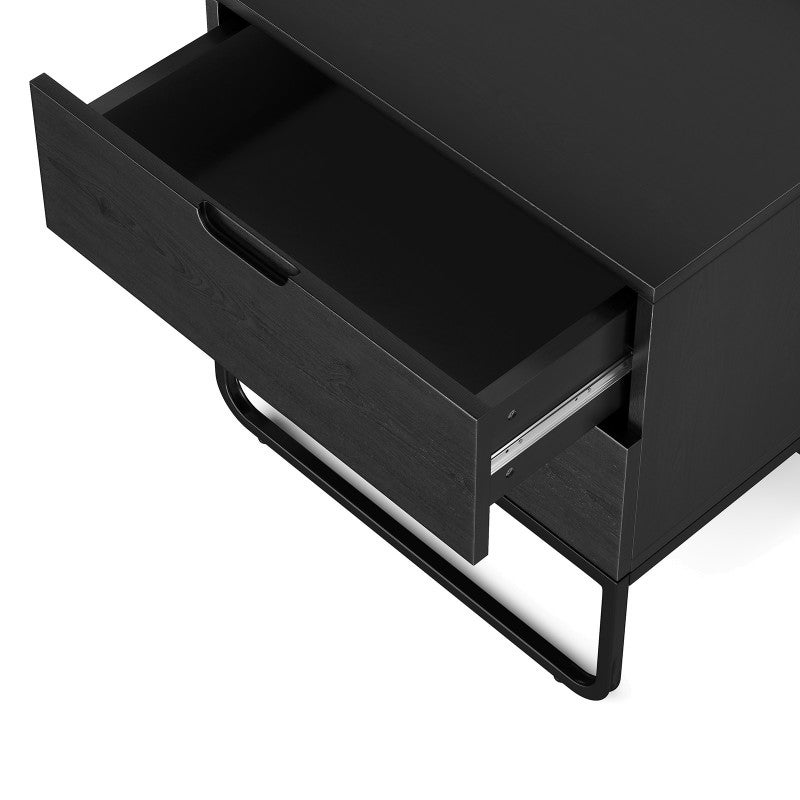Dante American Oak Bedside Table, Black