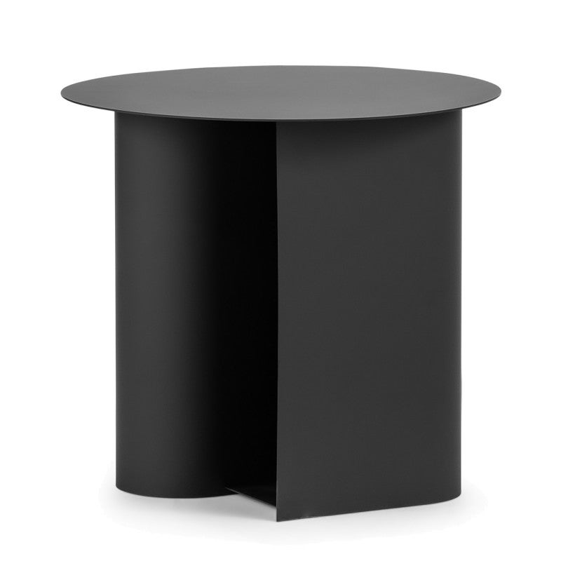 Zeke Steel Round Side Table, Black