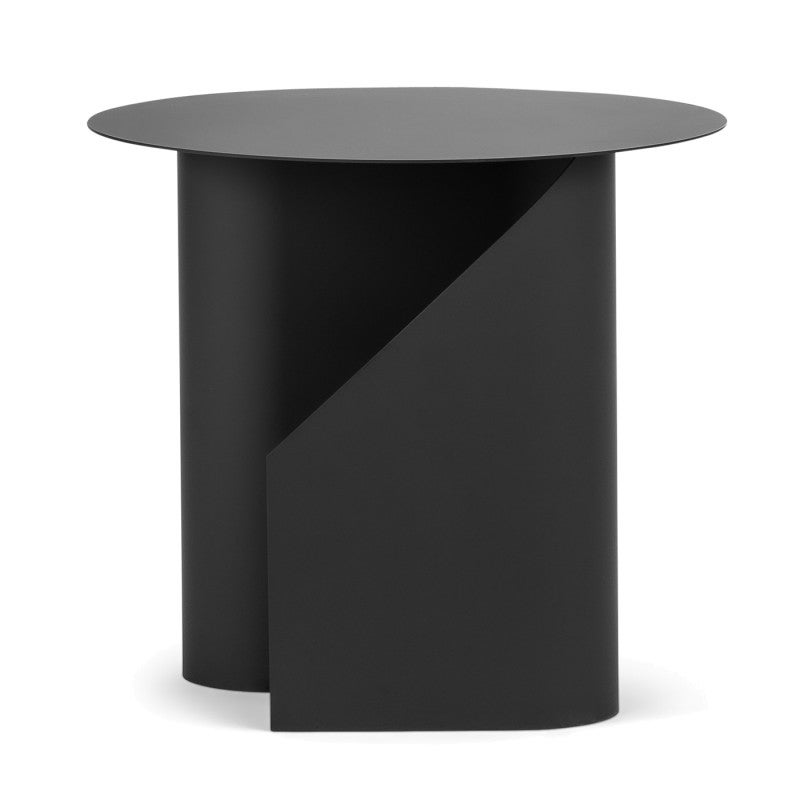 Zeke Steel Round Side Table, Black