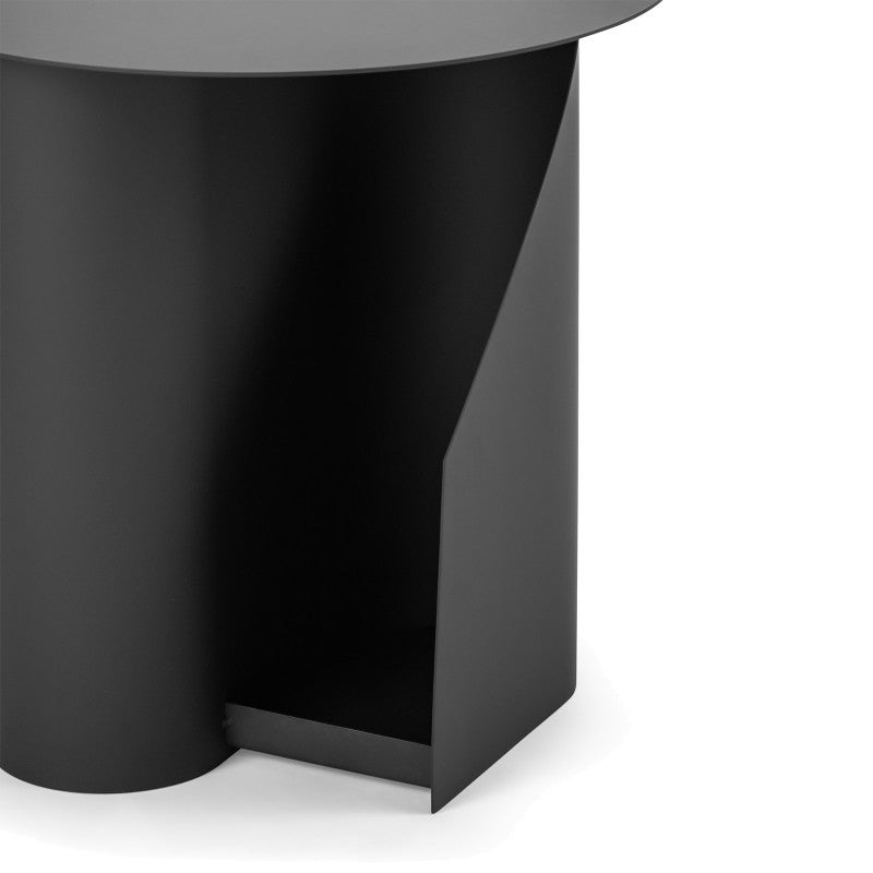 Zeke Steel Round Side Table, Black
