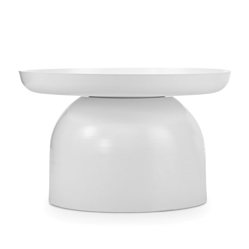 Sirkel Steel Round Tray Top Pedestal Coffee Table, 60cm, White