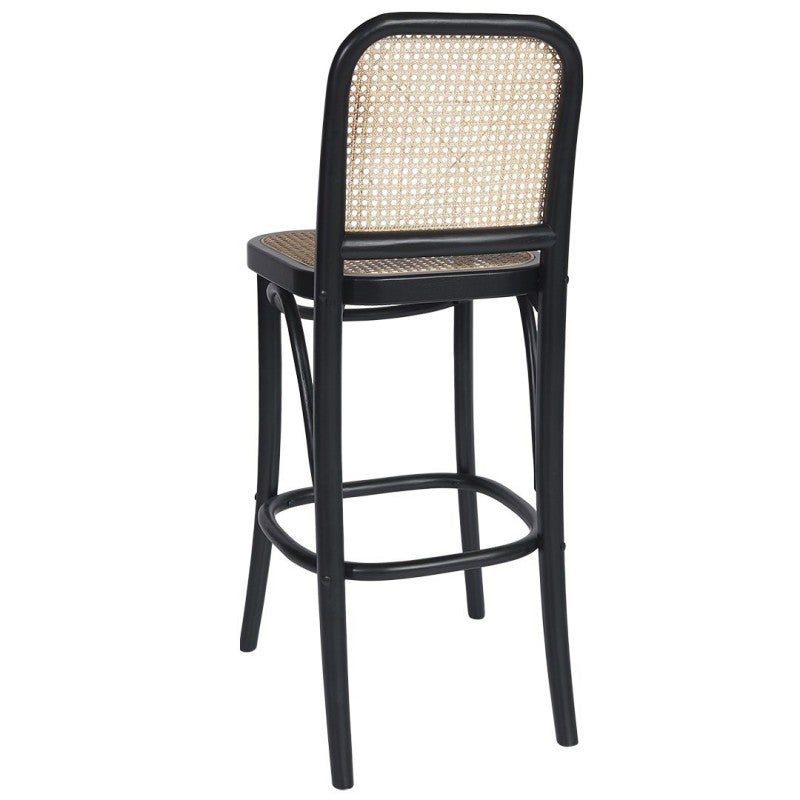 Timber Rattan Stools Selby Oak Timber & Rattan Counter / Bar Stool, Black / Natural