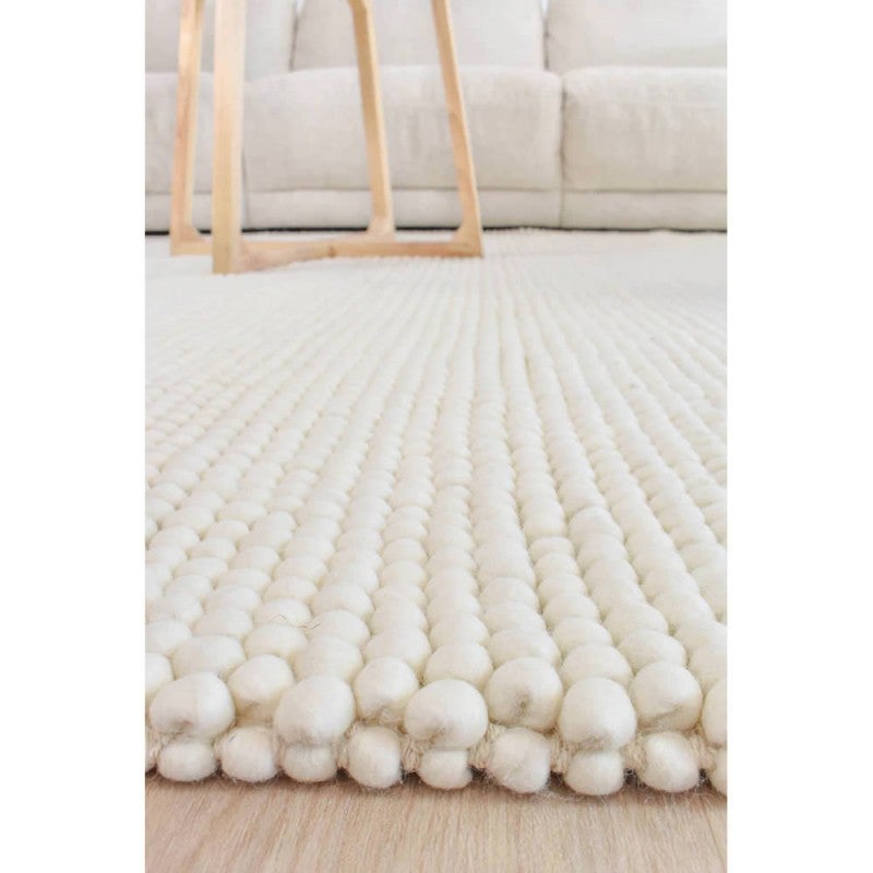Allure Popcorn Handmade Wool Rug, 220x320cm, Ivory