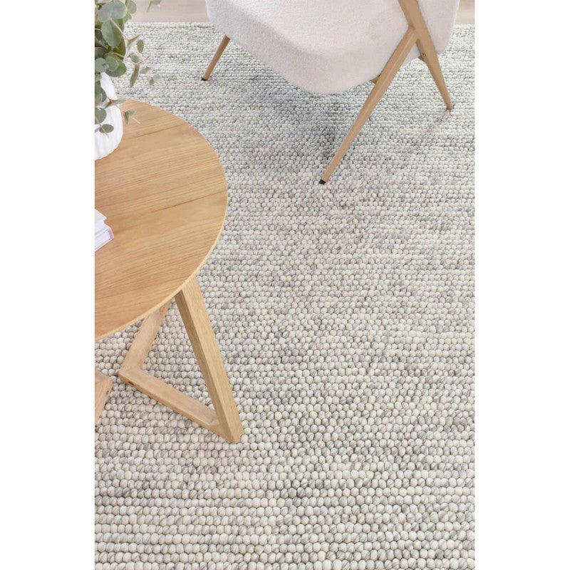 Allure Popcorn Handmade Wool Rug, 220x320cm, Pepper Salt