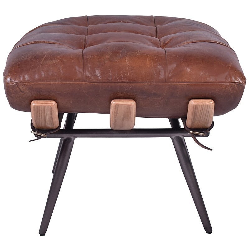 Bowenfels Aged Leather Footstool