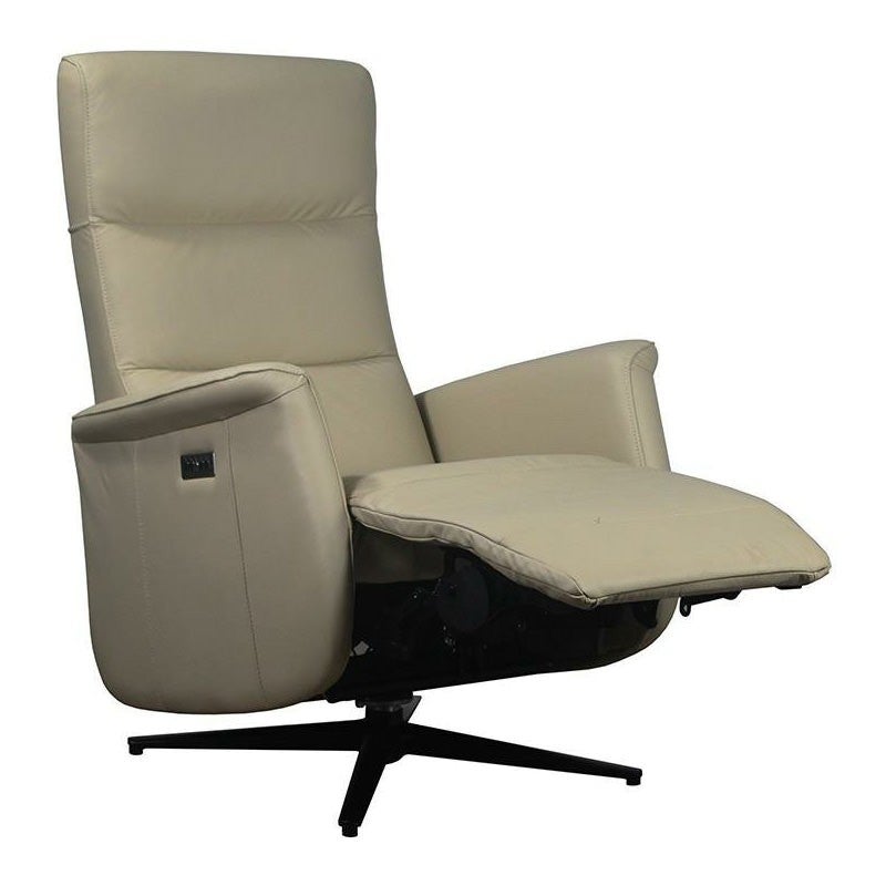 Alton Leather Swivel Electric Recliner Armchair, Ivory