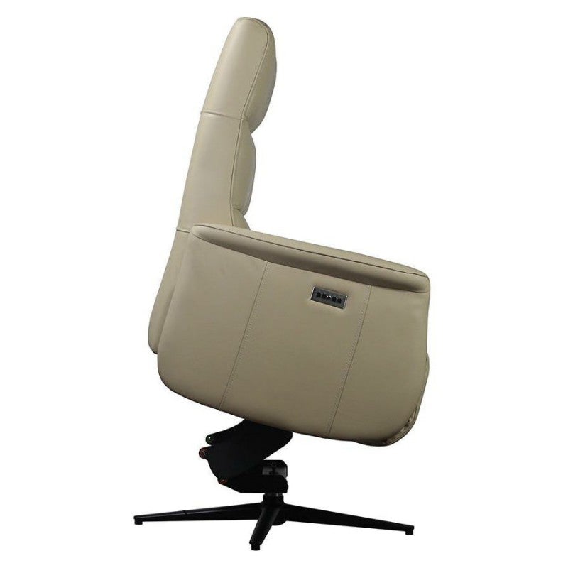 Alton Leather Swivel Electric Recliner Armchair, Ivory