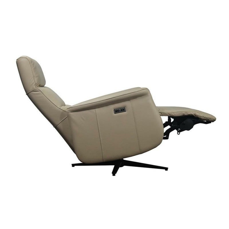 Alton Leather Swivel Electric Recliner Armchair, Ivory