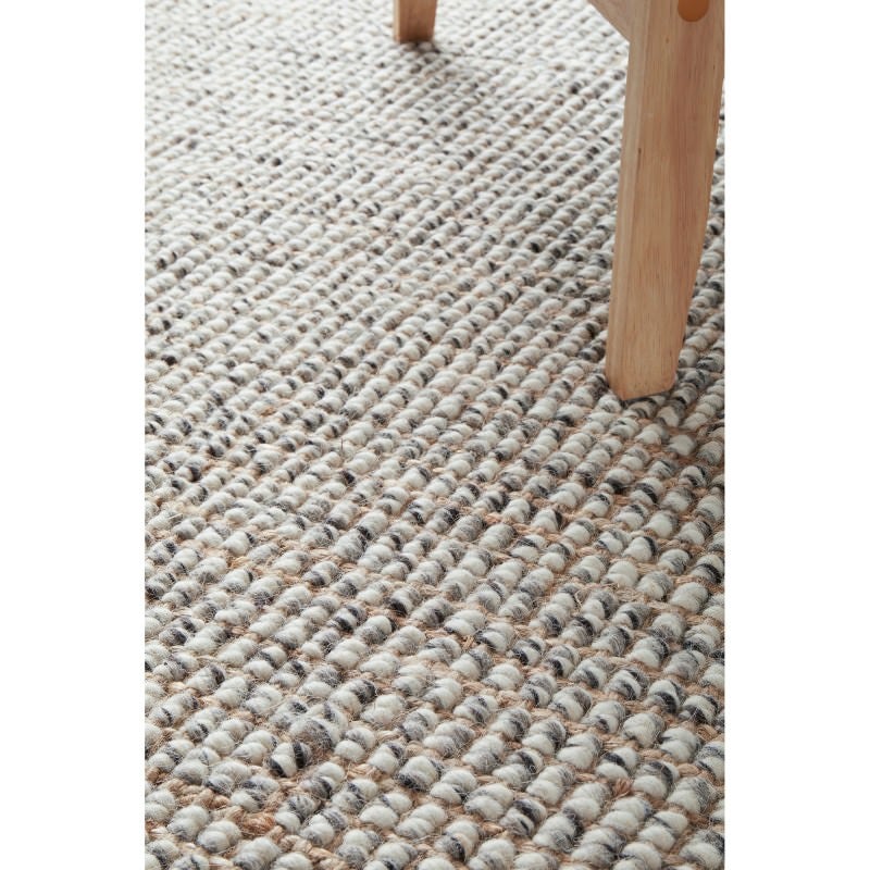 Arabella Hand Loomed Wool & Jute Rug, 400x300cm, Grey / Natural