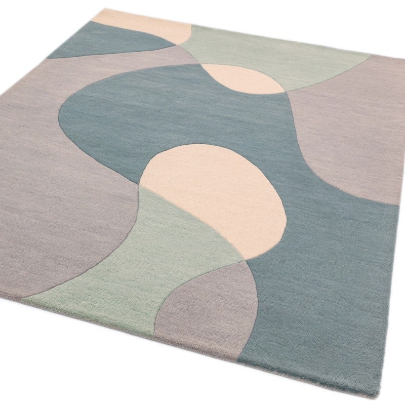Asiatic Matrix Max Arc Hand Tufted Designer Wool Rug, 160x230cm, Sky