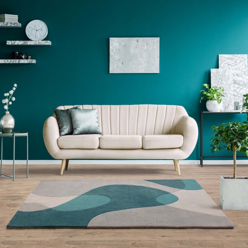 Max185 Rug Asiatic Matrix Max Arc Hand Tufted Designer Wool Rug, 120x170cm, Teal