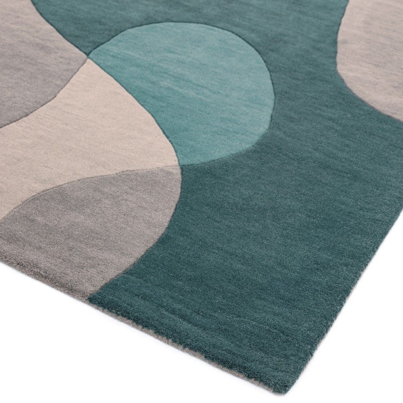 Asiatic Matrix Max Arc Hand Tufted Designer Wool Rug, 120x170cm, Teal