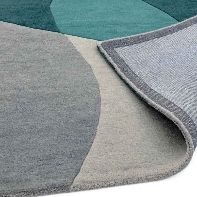Asiatic Matrix Max Arc Hand Tufted Designer Wool Rug, 160x230cm, Teal