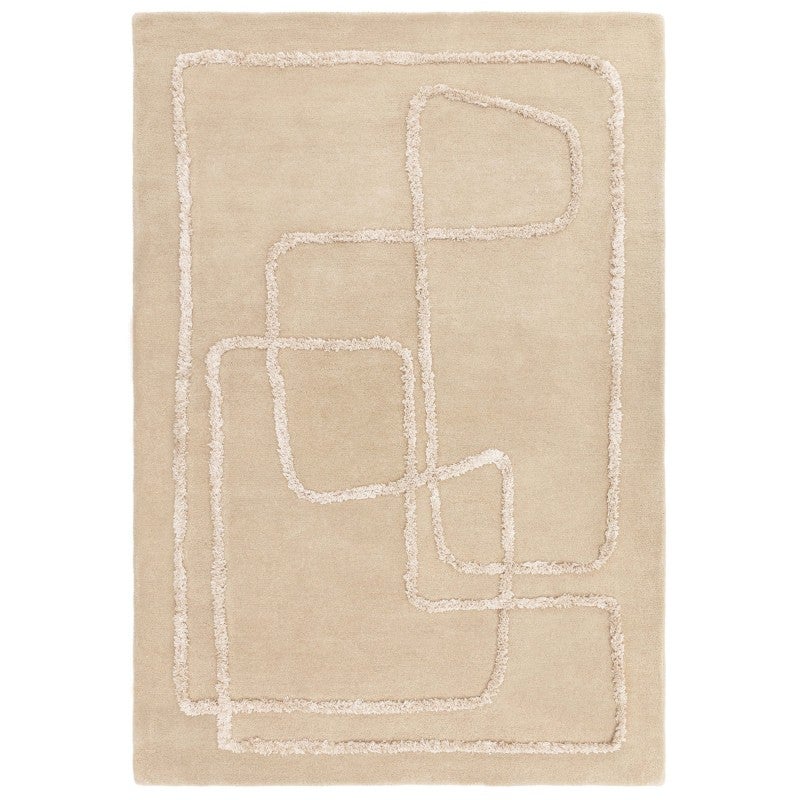 Asiatic Matrix Infinity Hand Tufted Designer Wool Rug, 120x170cm, Sand
