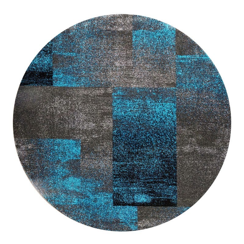 Aspire Storm Modern Round Rug, 240x240cm, Blue