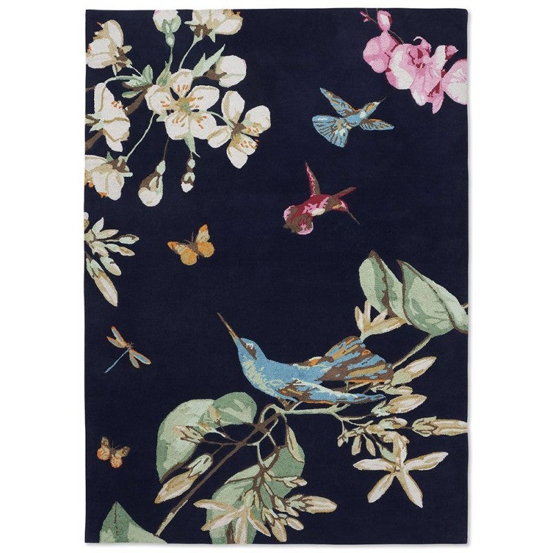 Hedwig Rug Wedgwood Hummingbird Hand Tufted Designer Wool Rug, 280x200cm, Navy