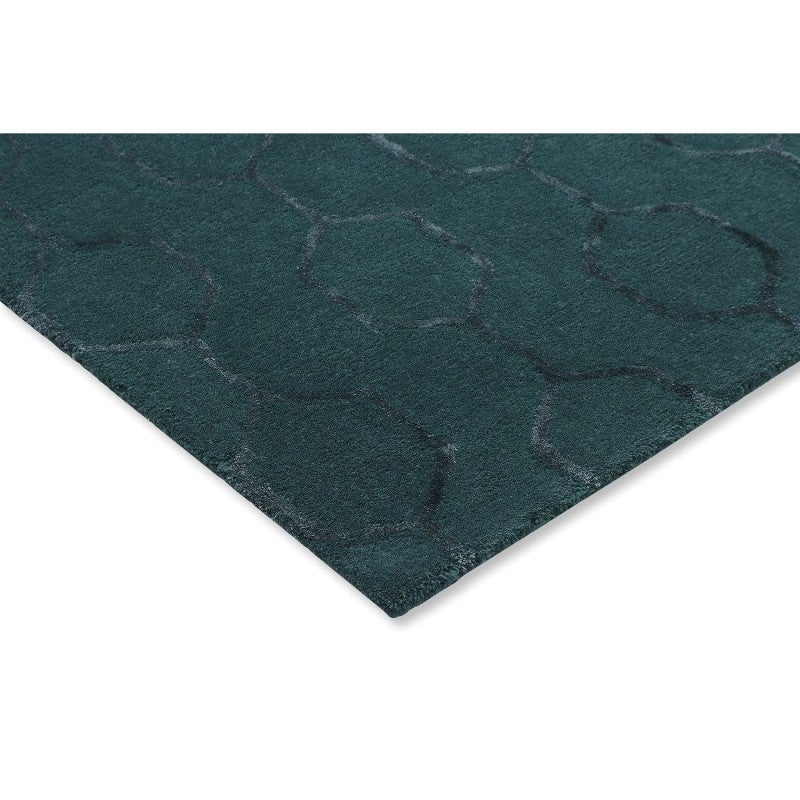 Weegee Rug Wedgwood Gio Hand Tufted Designer Wool Rug, 350x250cm, Teal