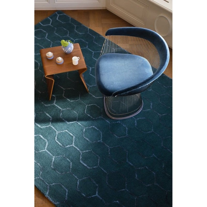 Weegee Rug Wedgwood Gio Hand Tufted Designer Wool Rug, 240x170cm, Teal