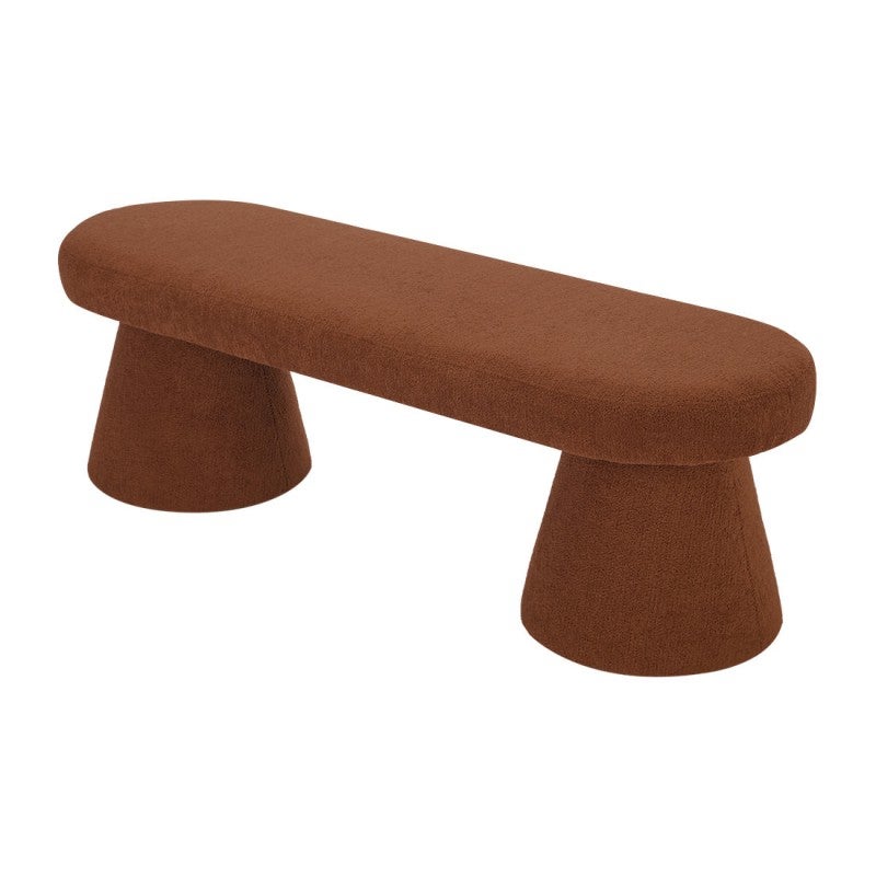 Axiom Boucle Fabric Bench, Rust