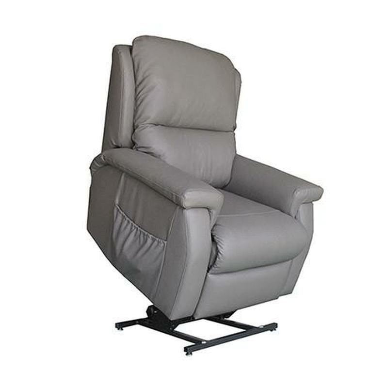Brooklyn Leather Electric Recliner Lift Chair, Dual Motor, Dark Grey