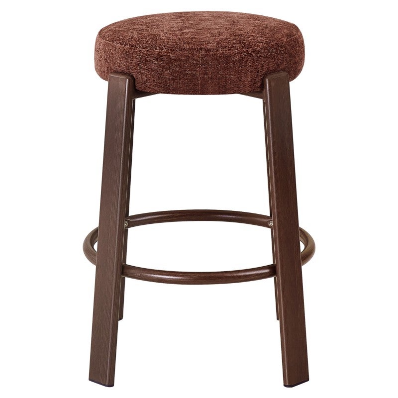 Rust Counter Stools Boden Chenille Fabric & Metal Counter Stool, Rust / Walnut