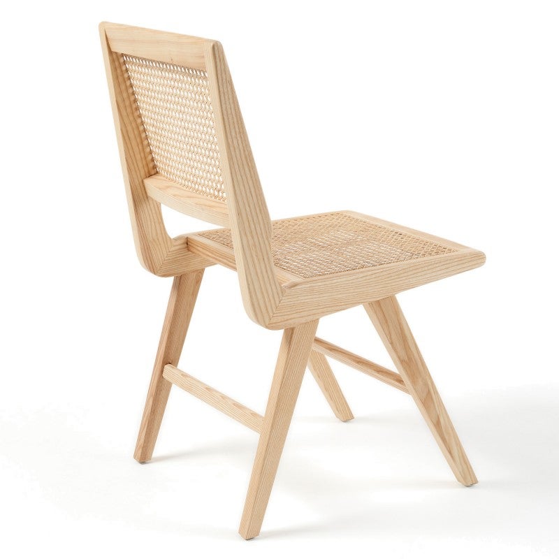 Bonnie Oak Timber & Rattan Dining Chair, Light Oak
