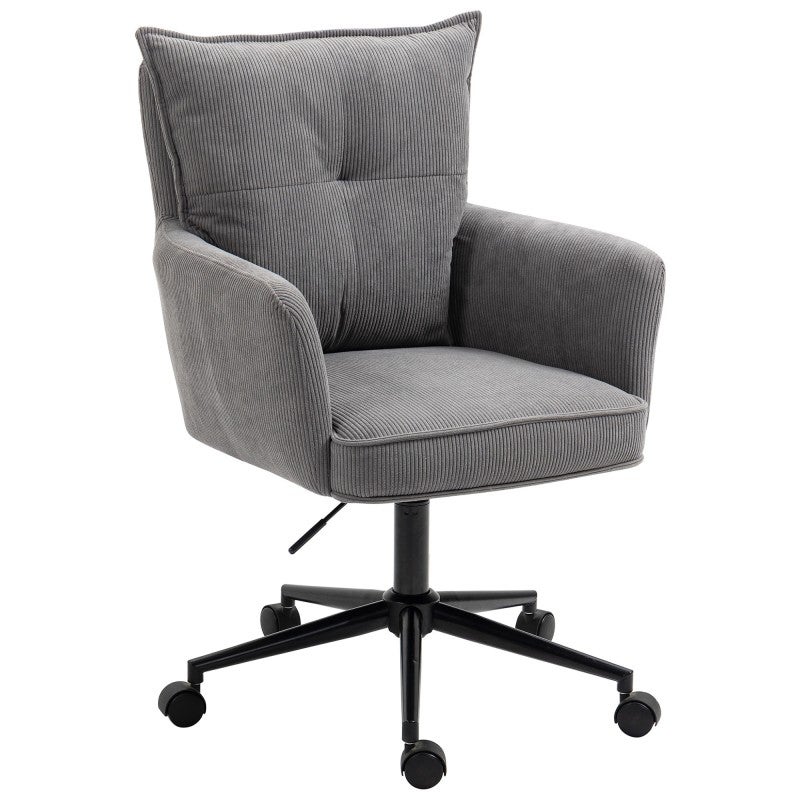 Rowan Corduroy Fabric Office Chair, Grey