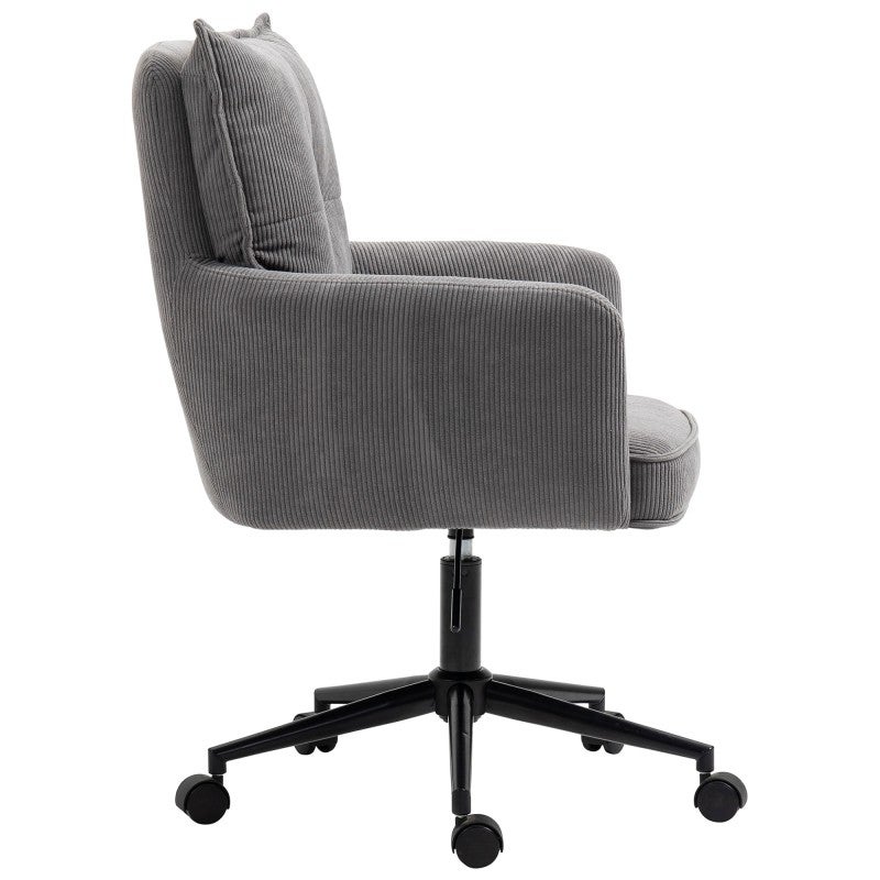 Rowan Corduroy Fabric Office Chair, Grey