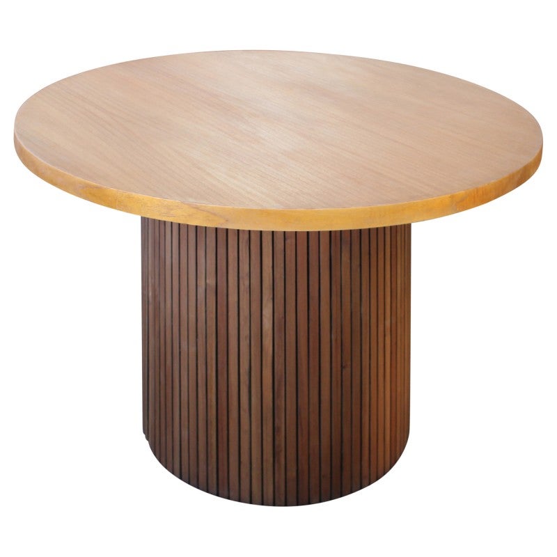 Atchison Mindi Wood Round Dining Table, 120cm, Red Oak
