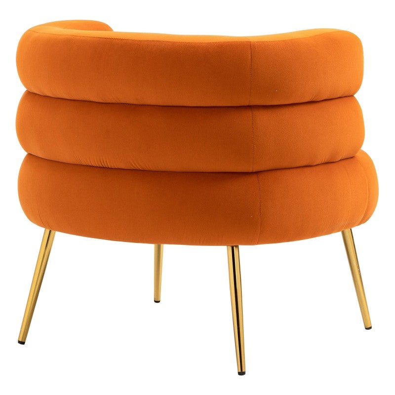 Michelle Velvet Fabric Accent Tub Chair, Orange