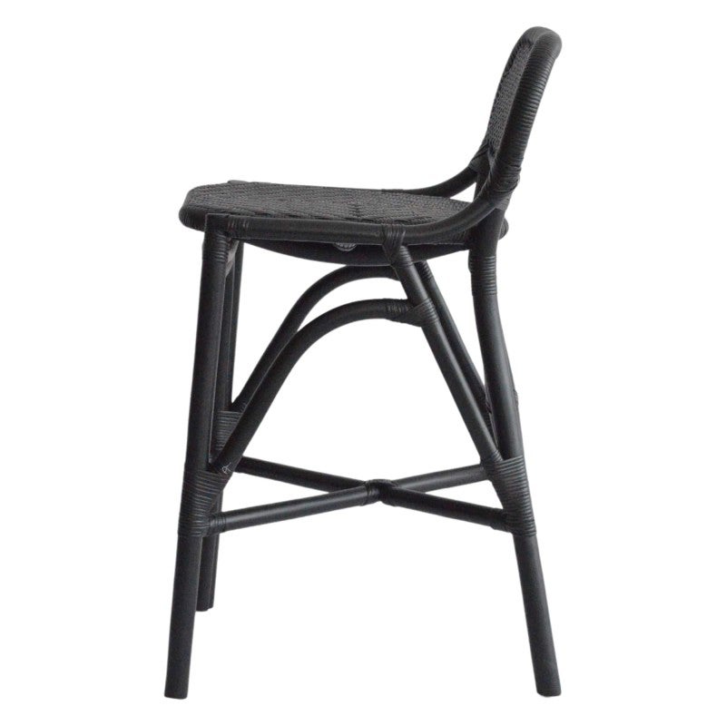 Fresno Rattan Counter Stool, Black