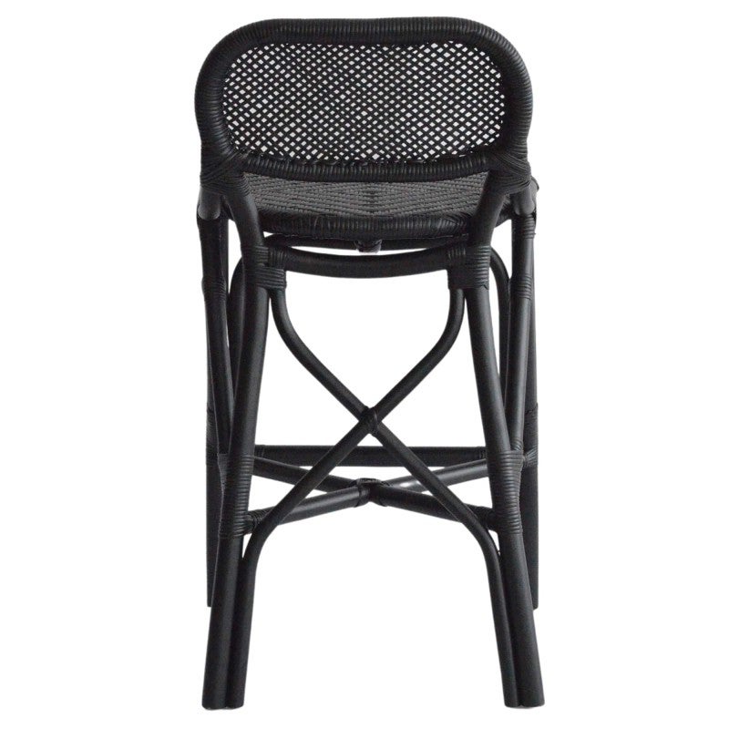 Fresno Rattan Counter Stool, Black