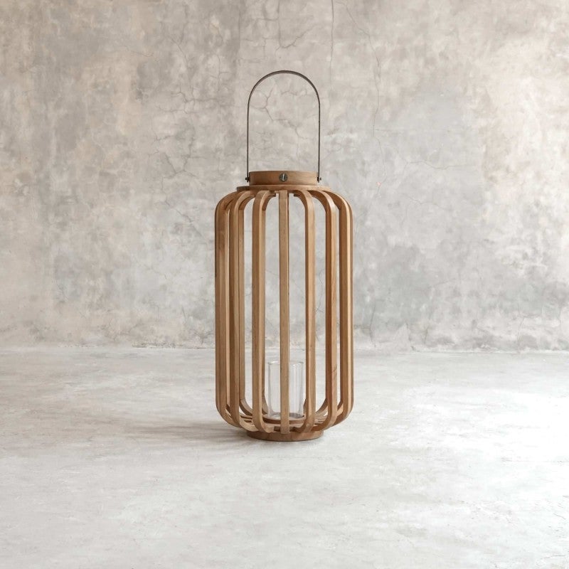 Timber Lantern Elements Genie Teak Timber Lantern, Large