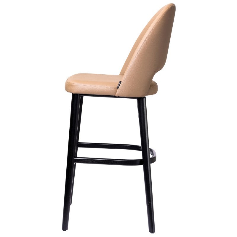 Durafurn Semifreddo Commercial Grade Vinyl Bar Stool, Taupe / Black