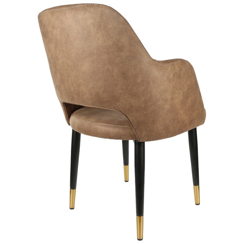 Durafurn Sorbet Commercial Grade Fabric Dining Armchair, Metal Leg, Mocha
