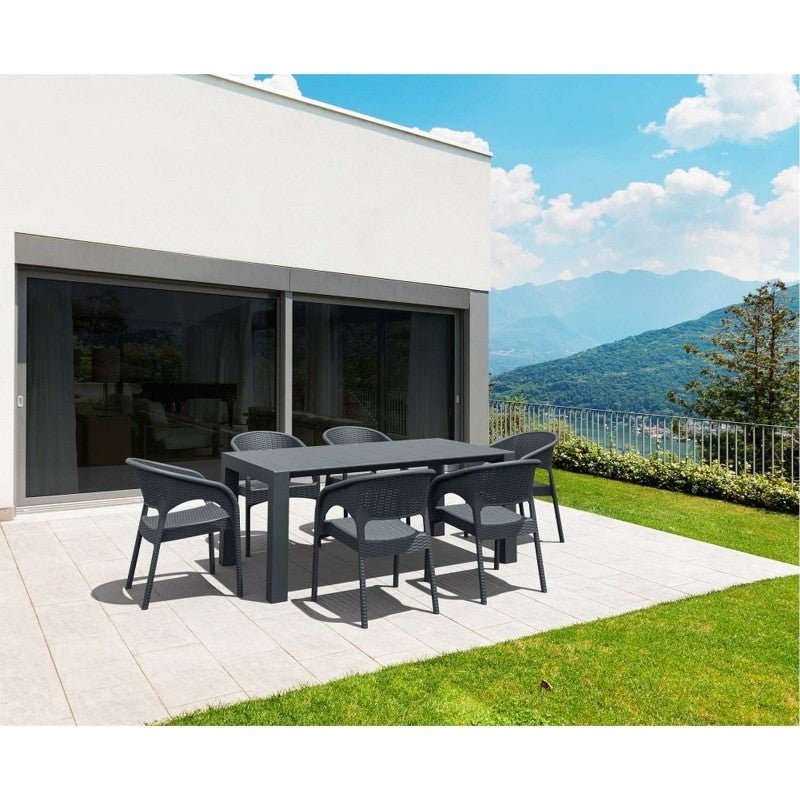 Siesta Vegas 9 Piece Commercial Grade Resin Rattan Outdoor Extendable