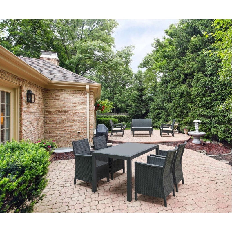 Siesta Orlando 5 Piece Commercial Grade Resin Rattan Outdoor Dining