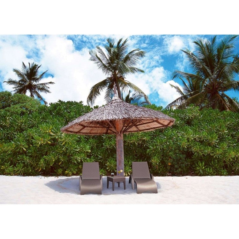 Siesta Fiji 3 Piece Commercial Grade Resin Rattan Sun Lounger & Side