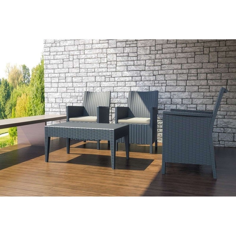 Siesta California 4 Piece Commercial Grade Resin Rattan Outdoor Tub