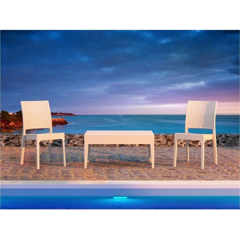 Siesta Florida 3 Piece Commercial Grade Resin Rattan Outdoor Chair