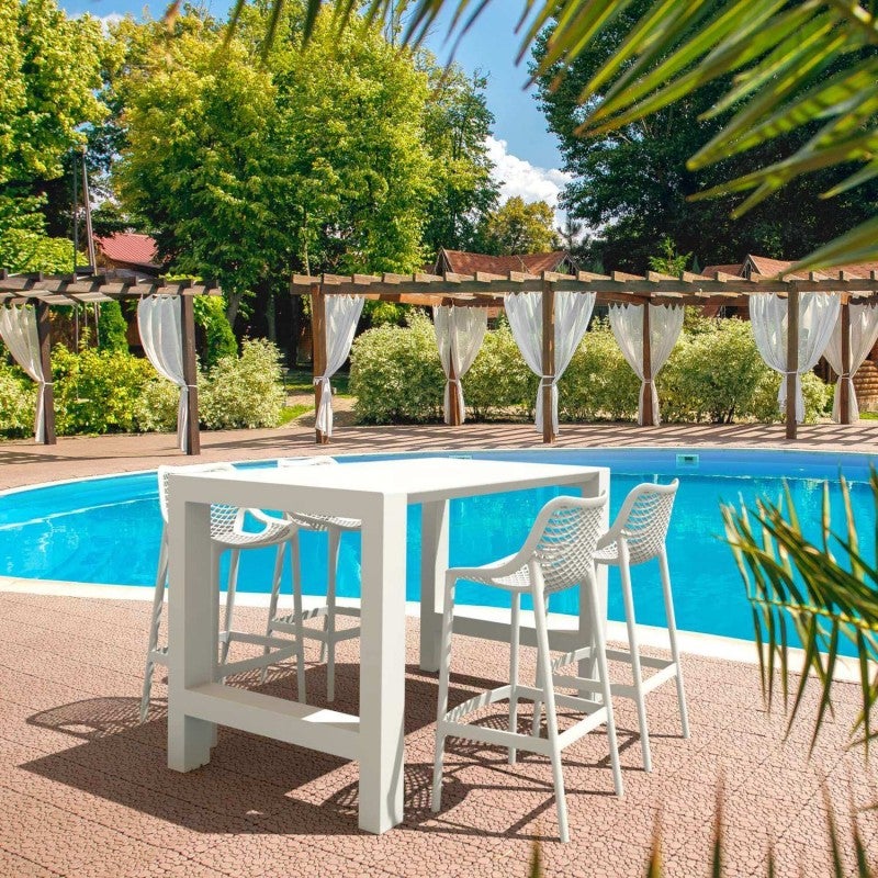 Siesta Vegas 5 Piece Commercial Grade Outdoor Extendable Bar Table Set